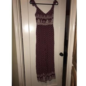 Burgundy printed jumpsuit